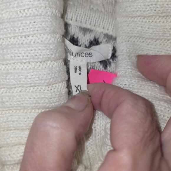 Striped Turtleneck Sweater - Yellow, Blue, Gray - Picture 4 of 5